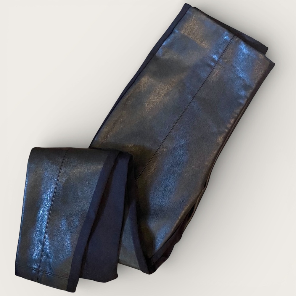 Ann Taylor Seamed Faux Leather Leggings - Picture 2 of 8